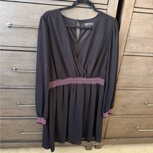 Forever 21 Black Dress with Pink Trim